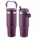 Florina Termo Bögre Szívószállal Nagy termosz Kulacs Rozsdamentes 890ml Lila (383519)