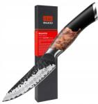 SHAN ZU Japán Zöldségvágó kés 9 cm Kézzel Kovácsolt 7 Rétegű Acél Pengével (SZES-2023-010)