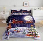  Karácsonyi ágyneműhuzat 200x200 Mikulás rénszarvas 3 db-os (B0DDTD2CG5)