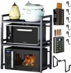  Konyhai Polc Állvány Mikrohullámú Sütő Fűszertartó Háromszintes Szett (250109XF18-3Q)