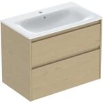 Geberit Set lavoar si mobilier Geberit Selnova Square cu doua sertare, 80x48x62 cm, stejar natural (504.139.PS.1)