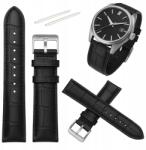 Peyton Rous 20MM-ES Óraszíj Fekete Bőr Univerzális Teleszkópok (5904492848094)