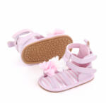 SuperBaby Sandalute roz cu barete si floricica