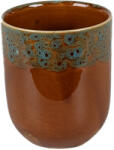 Clayre & Eef Cana ceramica maro albastra 7x8 cm, 150 ml (6CEMU0137X)