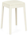 Bizzotto Taburet polipropilena piele ecologica alba Scooby 34x34x49 cm (0734520X)