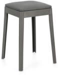 Bizzotto Taburet polipropilena piele ecologica gri inchis Scooby 34x34x49 cm (0734524X)