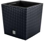Prosperplast Ghiveci de flori, Prosperplast, Rato Low, patrat, 32 L, imitatie ratan, antracit, 32x32x32.5 cm (DRTS325L-S433)