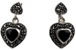 Flippy Cercei Argint 925 Inimi cu Marcasite si Piatra Neagra (TEO-09350)