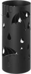 Brius Suport umbrele metalic cu recipient apa, 4 carlige, decupaje tematice, compact, 17x17x41 cm, negru (EZ-LUC024B01) Pantofar