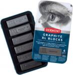 Derwent Carbune XL Derwent Professional, cutie metalica, solubil in apa, 6 bucati/set, grafit 2306195