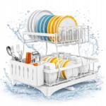 M & N Goraj Edényszárító Fehér Edénycsepegtető Evőeszköz Kétszintes Nagy (SDN007W)