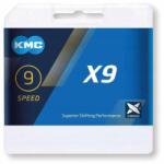 KMC Lánc X9 Ezüstszürke Csomagolva 122 Szeges (9) (BX09GG114)