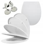 Aveeo WC-ülőke Szabadonálló fém zsanérokkal Fehér Duroplast 40/46 x 37, 2 (KORAL)