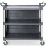 Hendi Szerviz kocsi, 150 kg-ig terhelhető, 3 polcos, 842x486 mm, oldalsó panelekkel (816271)
