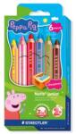 STAEDTLER Színes ceruza készlet, hatszögletű, jumbo, STAEDTLER „Noris® junior 140 , Peppa malac, 6 szín (140 C6 L1) - papir25