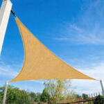 Sun Garden Napvitorla - árnyékoló teraszra, háromszög alakú 5x5x7 m Bézs színben - Prémium HDPE anyagból