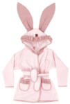 MimiNu Halat de baie, MimiNu, Cu urechi, 6 - 24 luni, Cu volanase, buzunare, cordon, bumbac si thermo fleece, Colectia Royal, Powder Pink (6426972010801) Prosop
