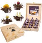 Creano Set cadou ceai infloritor Creano ErbluhTeelini, 12 bile, ceai negru, 4 sortimente, cutie lemn