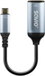 SAVIO AK-78 video átalakító kábel 0, 015 M USB C-típus HDMI Fekete, Ezüst (SAVAK-78)