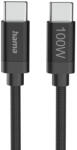 Hama Fabric USB kábel USB 2.0 3 M USB C Fekete (201749)