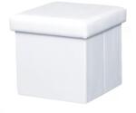 Mobikon Taburet pliabil piele ecologica alba Tela 40x40x37 cm (0000191887deco)