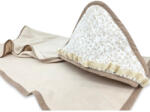 MimiNu Prosop cu gluga, MimiNu, Premium, Cu volanas si dantela, 100x100 cm, bumbac si bambus, Meadow (6426972031264) Prosop