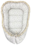 MimiNu Cosulet bebelus, MimiNu, Premium, Pentru dormit, Baby Nest 55 x 75 cm, Cu Volanase si dantela, Husa 100% bumbac, Meadow (6426972031240)