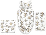 MimiNu Set 4 in 1 Cosulet bebelus, MimiNu, Baby Cocoon 75x55 cm, Husa bumbac, Cu paturica 50x70 cm, Cu salteluta, Cu perna fluture, Savanna (6426972031158)