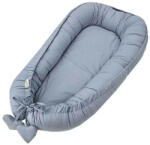 FEEDO Cosulet bebelus, Feedo, Pentru dormit, joaca, protectie in patut, Baby Nest 90x60 cm, bumbac 100%, Design cu inimioare, Albastru (208215)