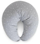 ceba baby Perna pentru alaptat, Ceba Baby, Husa detasabila din bumbac, Cu puf siliconizat, 150x60x37 cm, Basic Grey Stars (W-709-000-739)