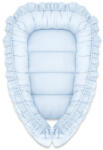 MimiNu Cosulet bebelus, MimiNu, Pentru dormit, Baby Nest 55 x 75 cm, Cu Volanase, Husa 100% bumbac, Colectia Royal, Blue (6426972030885)