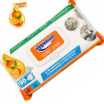 Hygienium Servetele umede cu otet si bicarbonat Hygienium, parfum mandarine (ulei esential), pachet XXL 100 buc