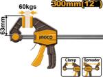 INGCO Presa Fixare Rapida Tip F 63x300mm HQBC01602 - Forta 60kg, Bara Otel 5x18mm (HQBC01602) Menghina