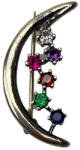 Flippy Brosa Argint 925 Semiluna cu Pietre Colorate (teo-13399)