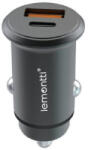 Lemontti Incarcator auto Lemontti 1x USB-C Fast Charging PD, 1x USB-A QC 3.0, 65W, Black (LEMIAPFCTCN)