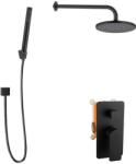 kielle Vega - Set de duș cu baterie încastrată, pentru 2 consumatori, cu accesorii EcoSpare și corp montare, negru mat 20618SP104 (20618SP104)