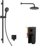 kielle Vega - Set de duș cu baterie încastrată, pentru 2 consumatori, cu accesorii EcoSpare și corp montare, negru mat 20618SP84 (20618SP84)