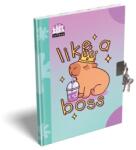 LIZZY Emlékkönyv, lakattal, A5, keményfedeles, LIZZYSULI Lollipop Capybara , zöld-lila (TICEKEGDA5)