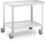 Royal Catering felszolgáló kocsi, 2 polcos, rozsdamentes acél, ezüst, 80x57x3, 5cm, max 100kg (10012765)