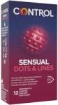 CONTROL Sensual Intense Dots & Lines Bordázott óvszerek kitüremkedésekkel (8411134144881)