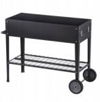 SucceBuy Erkély Virágtartó Fekete 110 x 49, 5 x 80CM Vas Zuhanyzó Kétoldalas (GJSJSZZCTHS)