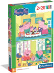 Clementoni Purcelușa Peppa - puzzle Supercolor 2x20 piese - Clementoni (24831) Puzzle