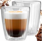 Excellent Houseware Set 2 pahare Ribs, pereti dubli, sticla, 250 ml Pahar