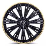 AVEX Set 4 capace roti VELAR Trident Gold/Black, design multi-spoke Premium, ABS rezistent, Universal, pentru jante R15 (AVX-T290923-6) - edanco