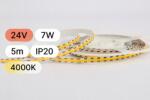 ART Banda LED COB 5MM 24V 7W, IP20, 95lm W, CRI 90, alb neutru, rola 5 metri (ARTAB-320-COB-7W-84555)