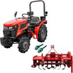 Rotakt Tractor Rotakt Trident tractiune 4x4 motor 25CP diesel 3 cilindri capacitate cilindrica 1132 cmc CIV inclus + freza tractata latime lucru 120 cm (055514-3c-freza-tractata) - agromoto