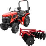Rotakt Tractor Rotakt Trident tractiune 4x4 motor 25CP diesel 3 cilindri capacitate cilindrica 1132 cmc CIV inclus + grapa cu disc latime lucru 130 cm (055514-3c-disc) - agropro