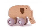 BO Jungle Jucarie Elefant Pe Roti Din Lemn, Roz - Bo Jungle (bjb910210)