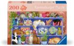 Ravensburger Puzzle Pentru Varstnici Pisicute Pe Raft Cu Sablon De Imagine Si Suport Din Carton 200 Piese Mari Xl - Ravensburger (rvspa01367) Puzzle
