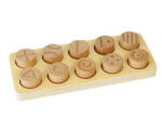 Andreu Toys Joc Educativ Pentru Copii Si Copii Nevoi Speciale Didactic, Senzorial, Asociere Forme Si Cilindri Gravati, Din Lemn Natur - Andreu Toys (ant16136)